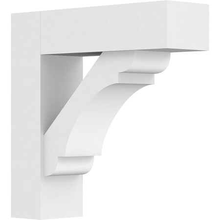 Ekena Millwork Standard Olympic Architectural Grade PVC Bracket with Block Ends, 3"W x 12"D x 12"H BKTP03X12X12OLY05